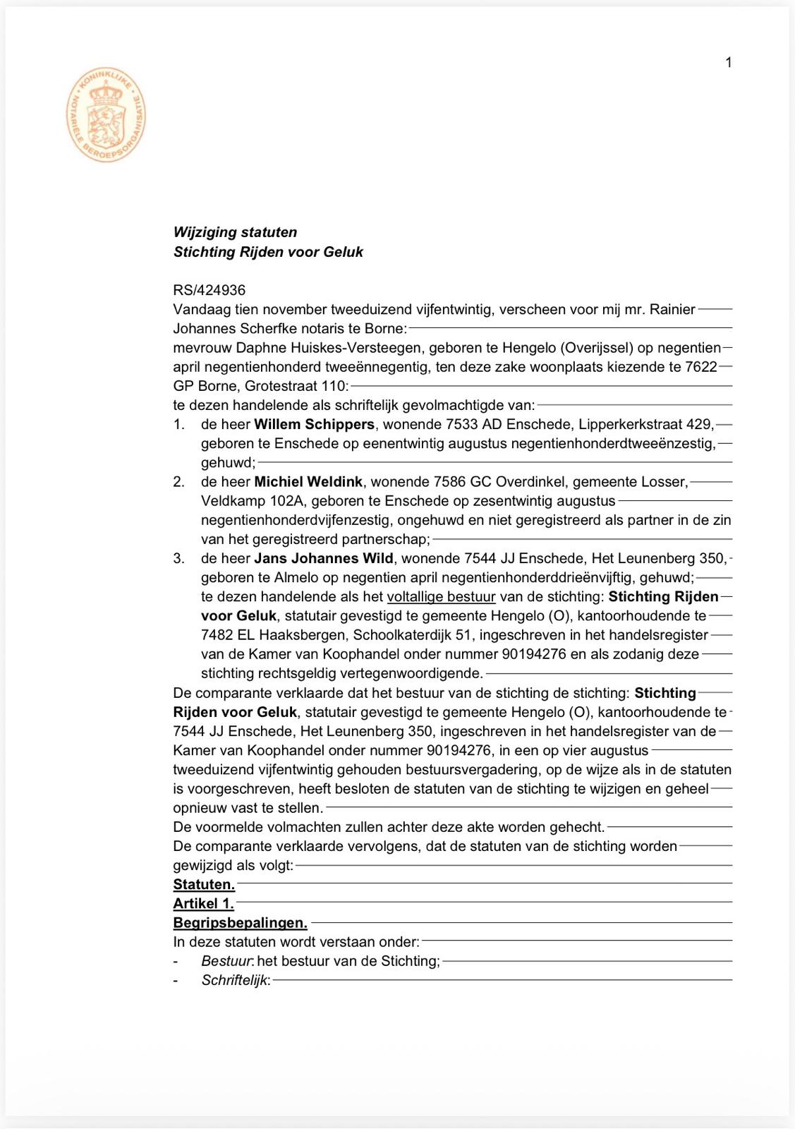 Statuten pagina 1 van 9