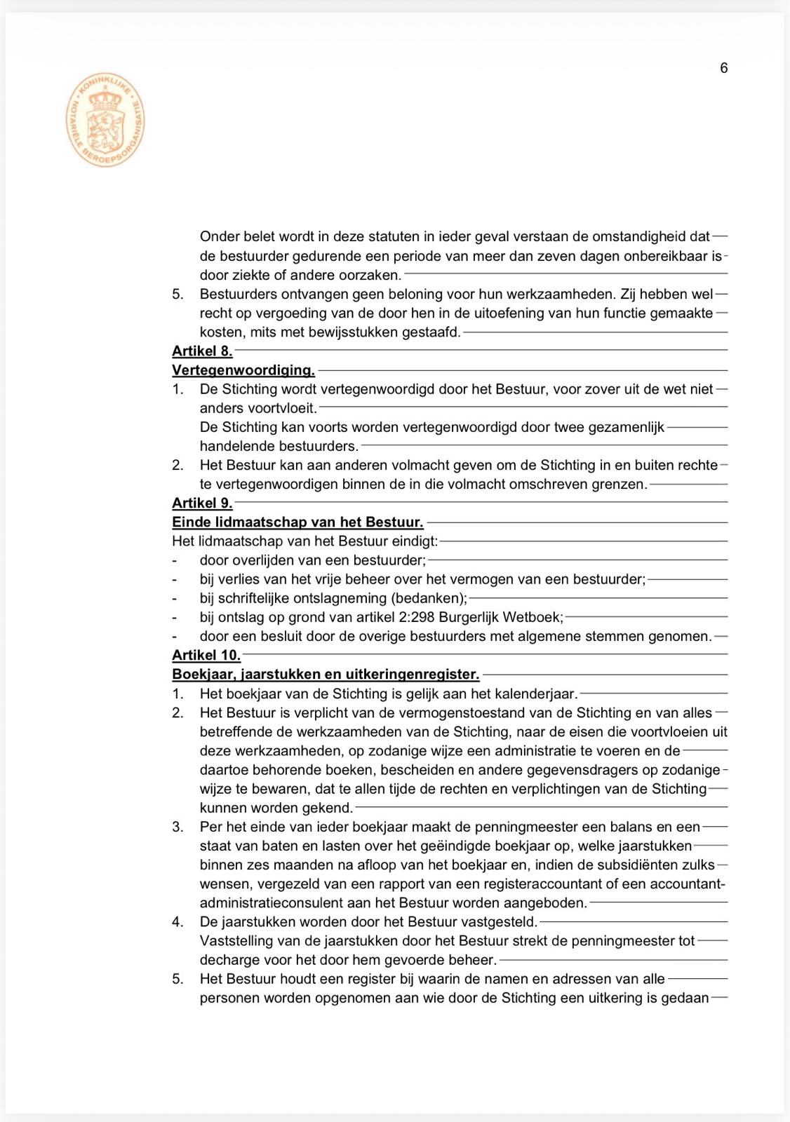 Statuten pagina 6 van 9